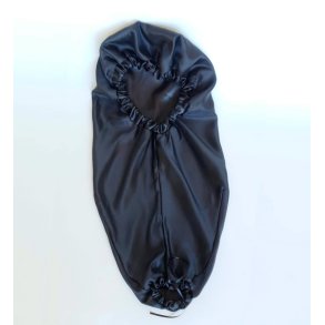 Sort lang satin bonnet