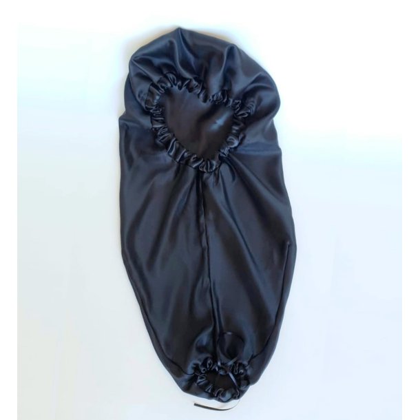 Sort lang satin bonnet